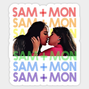 Cham Cham and Mon Mon Kisses in the office Sticker